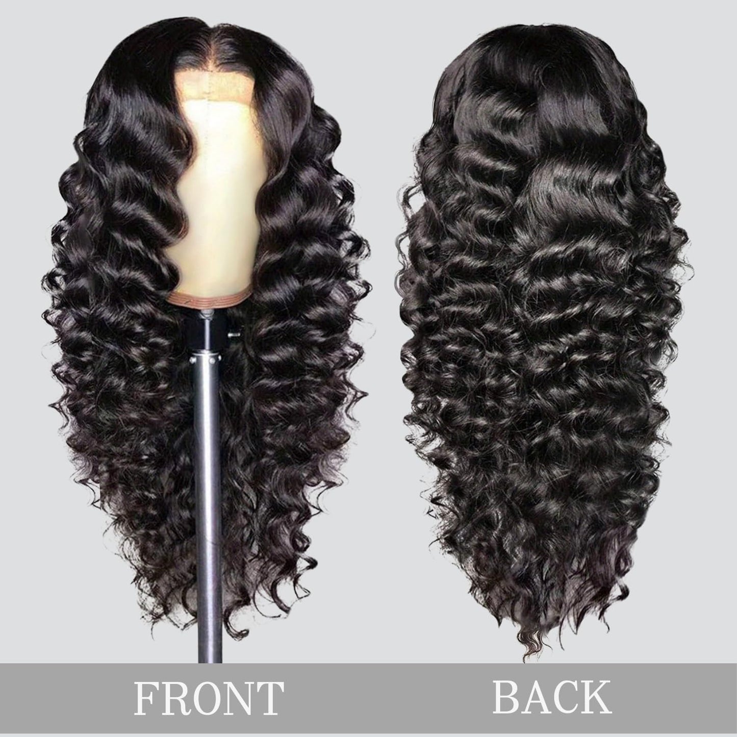 PYY Deep Wave Lace Front Wigs Human Hair 200 Density Deep Wave Wig 13x4 HD Lace Frontal Wigs for Women Glueless Wigs Pre Plucked with Baby Hair 24 Inch