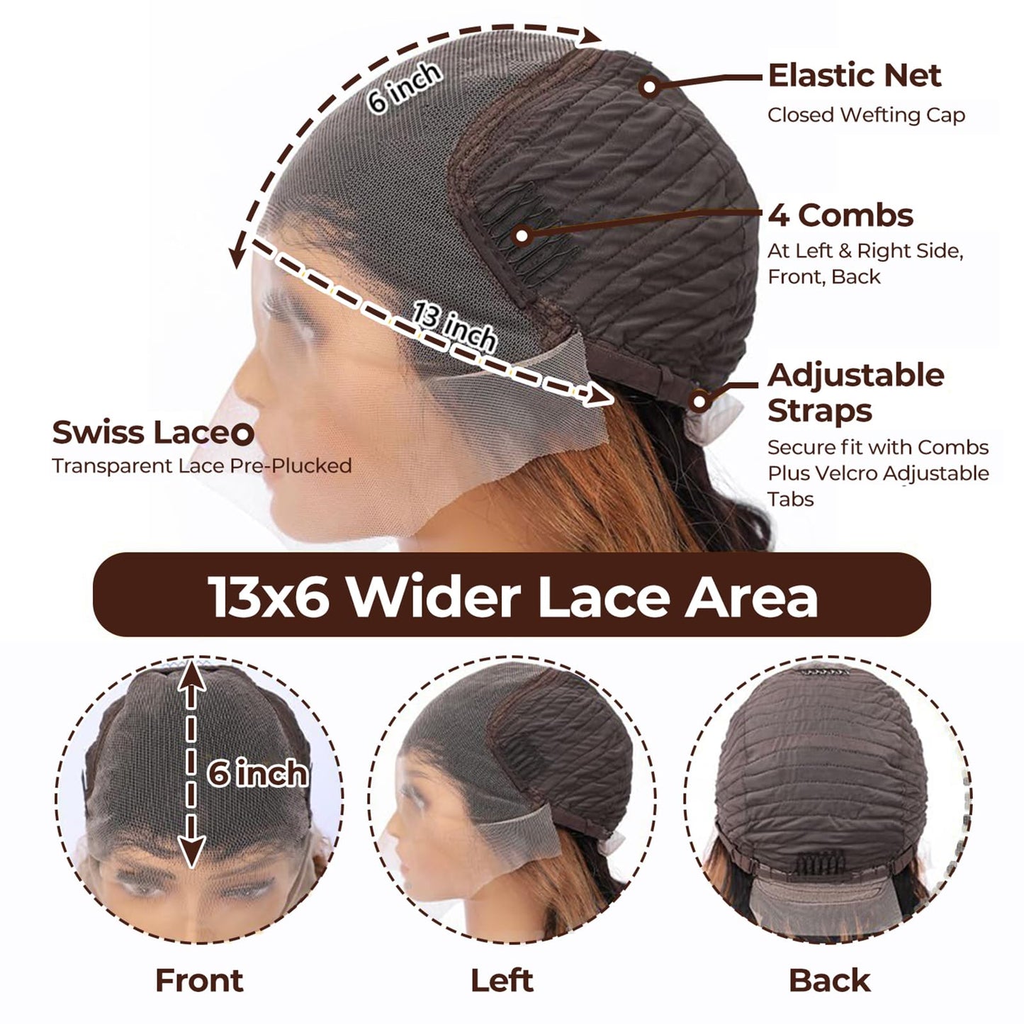 MENGLLE 28 Inch 13x6 Ombre Lace Front Wigs Human Hair 200 Density 1B/30 Highlight Ombre 13x6 HD Transparent Lace Front Wigs Human Hair Colored Balayage Wig Body Wave Human Hair Wigs for Women
