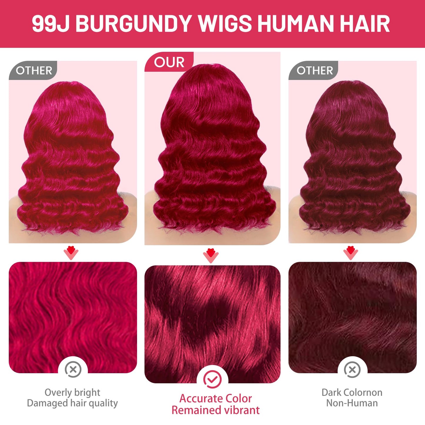99j Burgundy Lace Front Wigs Human Hair 13x4 Bob Wig Human Hair Pre Plucked 200 Density HD Transparent Body Wave Lace Front Wigs Human Hair Red Colored Short Bob Wig for Women with Baby Hair 10inch