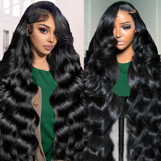 Jamoro 13x6 Lace Front Wigs Human Hair 200% Density 28 Inch Body Wave Lace Front Wigs Human Hair Pre Plucked Real Human Hair Wig with Baby Hair Glueless Wigs Human Hair Lace Front Wigs