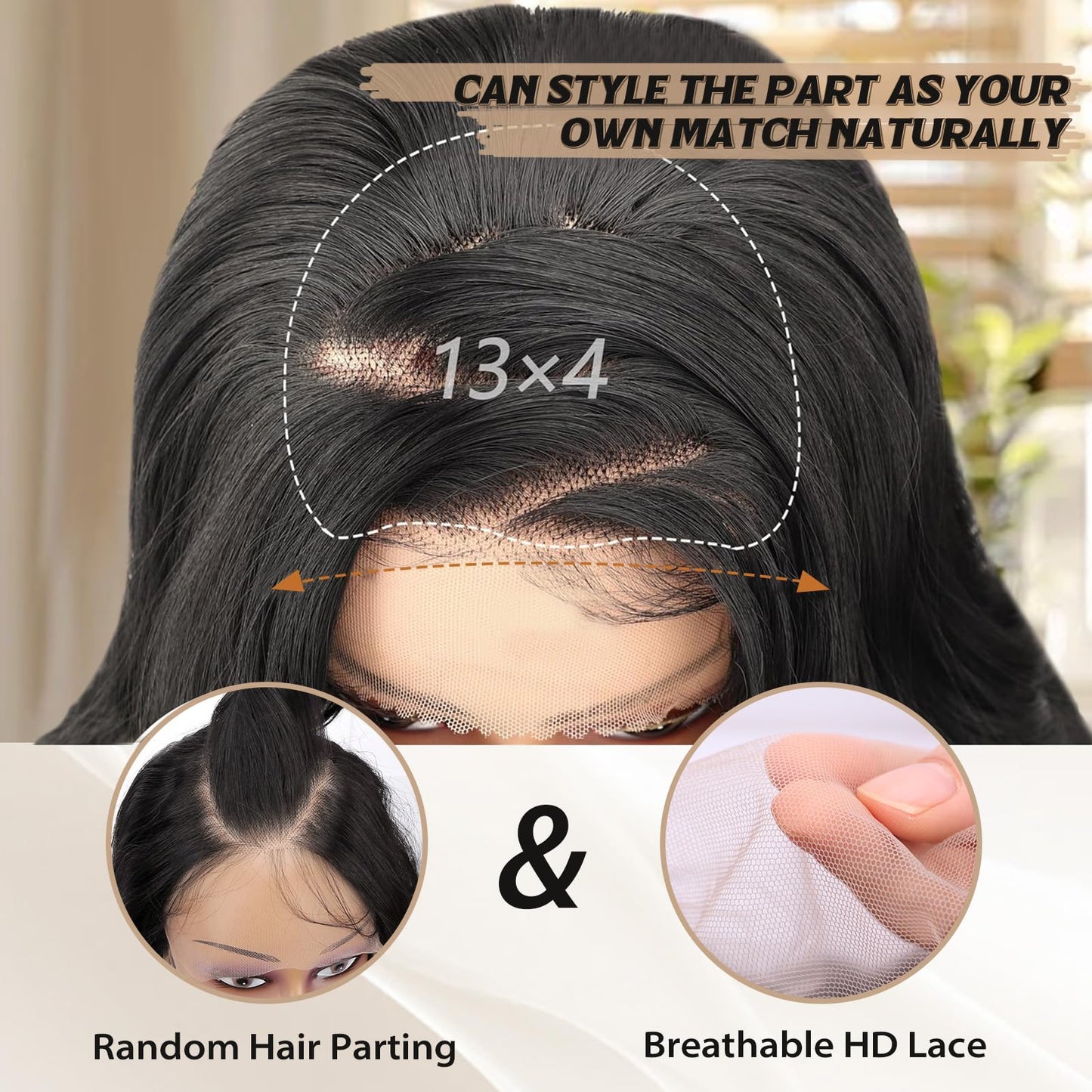 SUKRI 13×4 Red Brown Lace Front Wig 26Inch Long Wavy Brown Wig with Baby Hair Synthetic Lace Front Wig for Women Daily Party Use