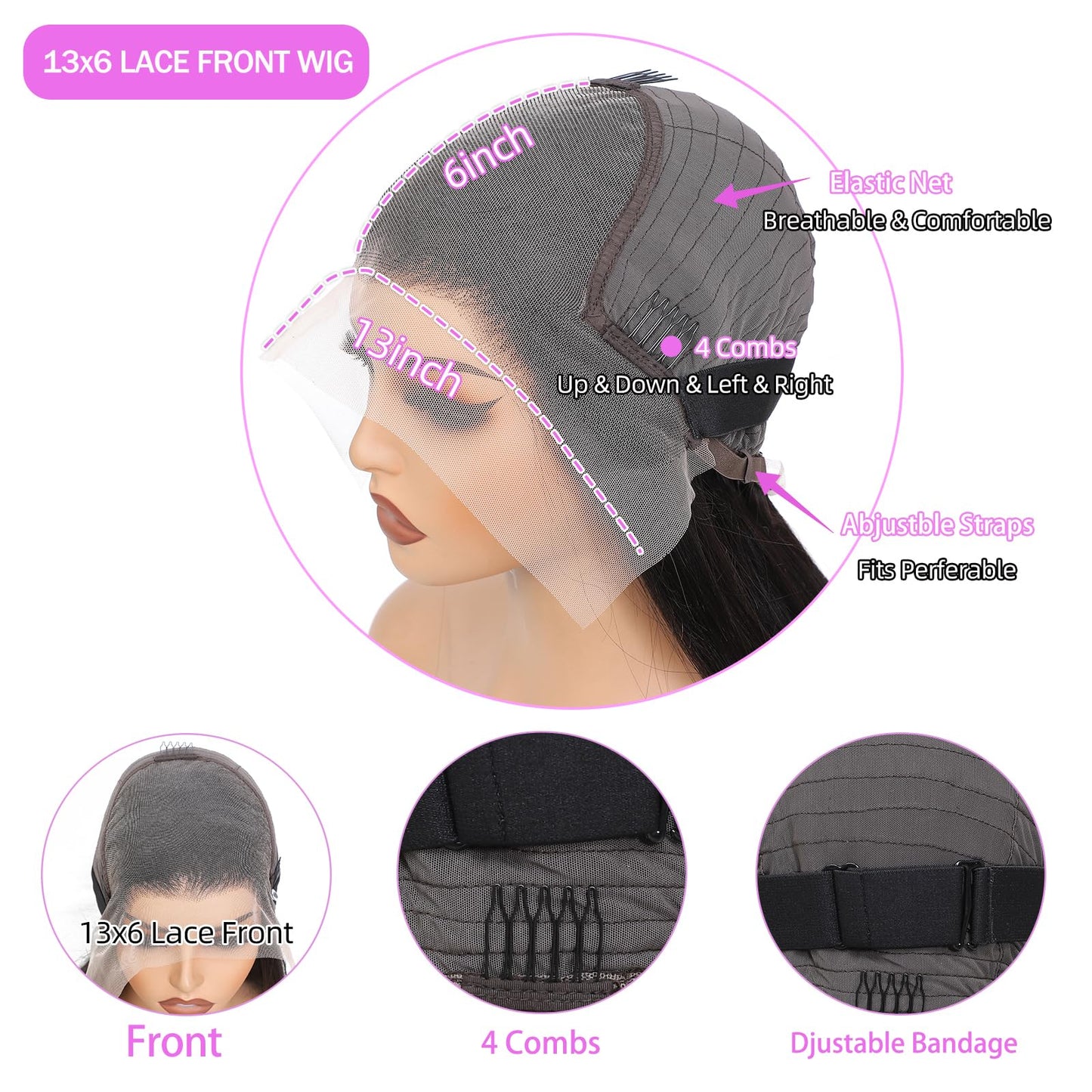 Zlzlblbl 32 Inch 13x6 Lace Front Wigs Human Hair Pre Plucked 100 Percent Human Hair Wig Straight Hd Lace Frontal Wigs Human Hair Glueless Wigs Human Hair for Women Natural Color