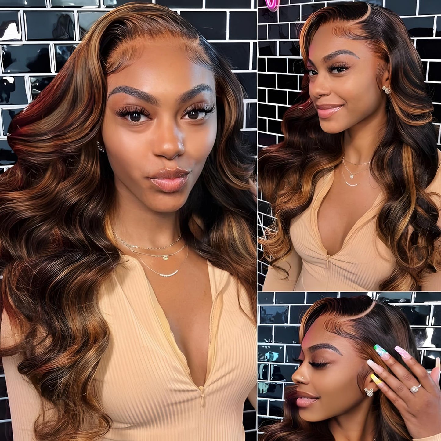 MENGLLE 28 Inch 13x6 Ombre Lace Front Wigs Human Hair 200 Density 1B/30 Highlight Ombre 13x6 HD Transparent Lace Front Wigs Human Hair Colored Balayage Wig Body Wave Human Hair Wigs for Women